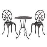 Charleston Style 3-Piece Cast Bistro Set in Copper Finish with Durable Aluminium Construction