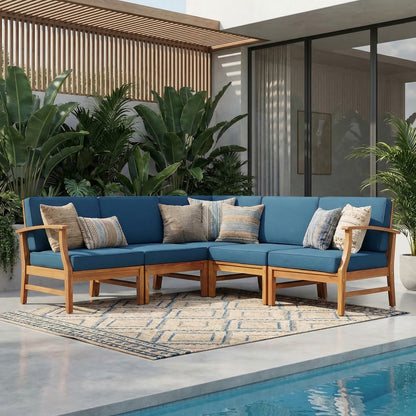 PERLA 5-PCS SOFA SET, BLUE