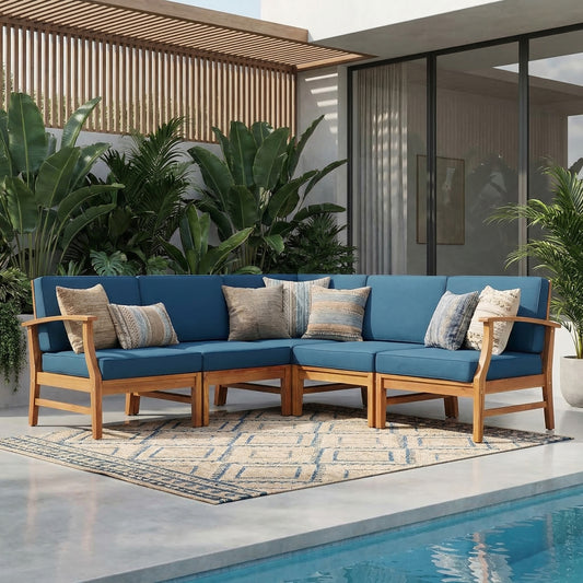 PERLA 5-PCS SOFA SET, BLUE