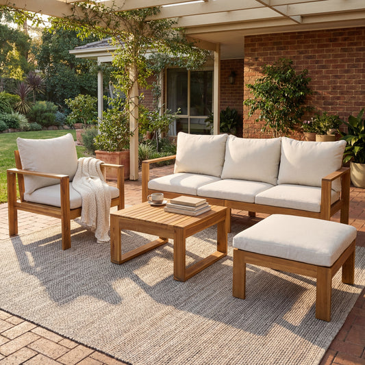 Outdoor 4pcs Acacia Sectional Patio Sofa Set (old sku N757S438059B)