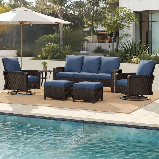 TL A three-seater sofa + two swivel chairs + two footstools + a side table(Link 2)
