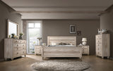 Imerland Contemporary White Wash Finish Bedroom 6-piece Set, Queen Bed, Dresser, Mirror, 2 Nightstands, Chest