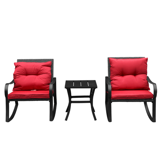 Metal 2 - Person Outdoor Patio Rocking Seating Group with Cushions