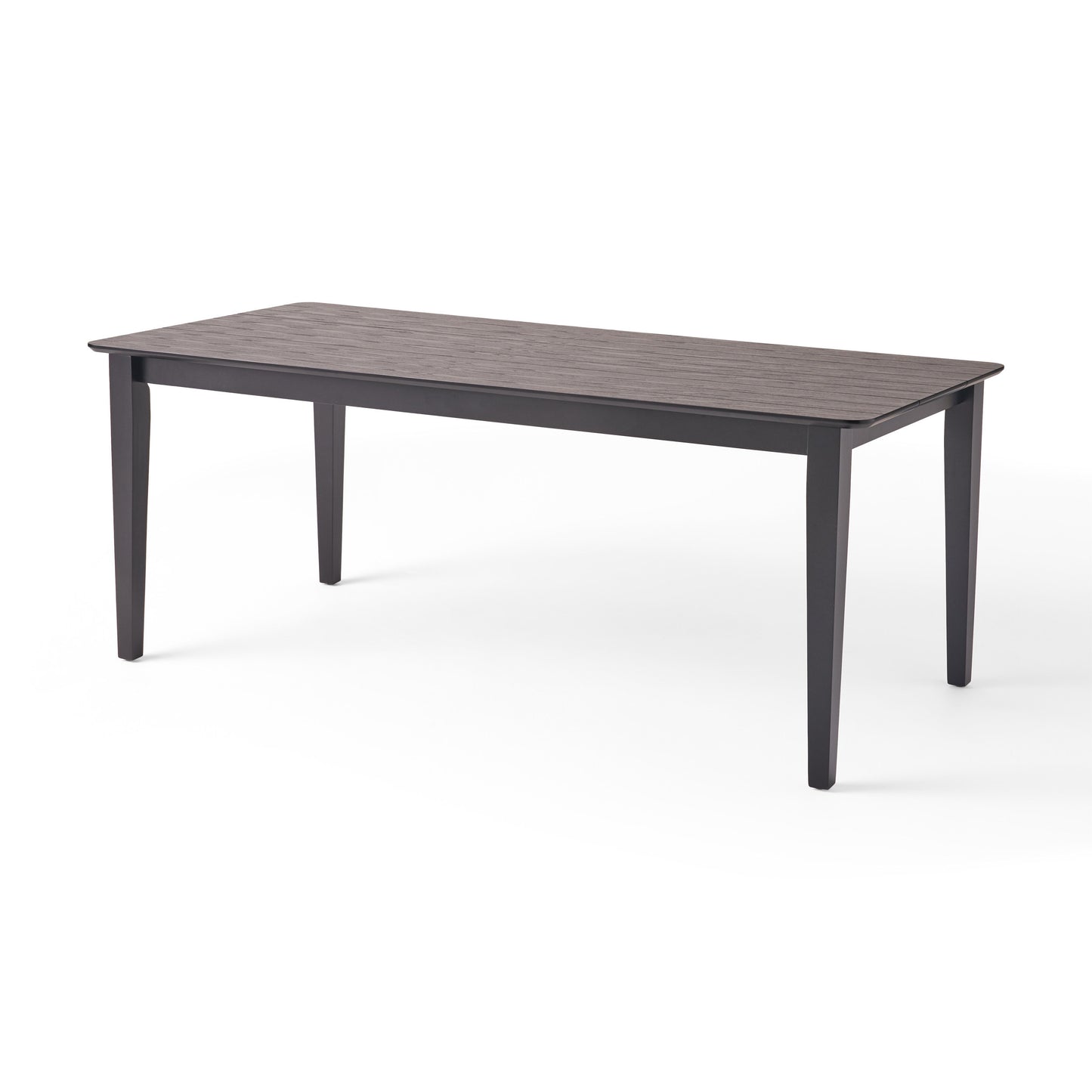 Farmhouse Charm Dining Table with Square Leg Black Solid Wood and MDF 76x35.5 inches