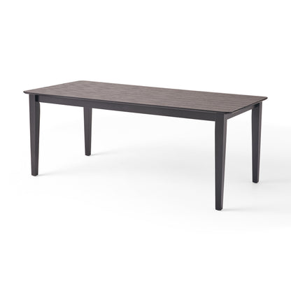 Farmhouse Charm Dining Table with Square Leg Black Solid Wood and MDF 76x35.5 inches