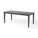 Farmhouse Charm Dining Table with Square Leg Black Solid Wood and MDF 76x35.5 inches