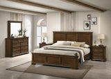 Maderne Traditional Wood Panel Bed with Dresser, Mirror, Two Nightstands, Queen size, bedroom set -5pcs