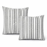 2 Pack Outdoor Throw Pillows, Waterproof & Fade-Resistant Patio Cushions for Garden, Porch, Poolside Furniture - Soft & Comfortable Decorative Pillow Covers (18x18 Inch, Ivory White with Black Patter)