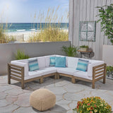 OANA -5-PIECE V SHAPE SOFA SET, WHITE