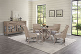 Round Expandable Table With Leaf 4 Host Cane Backed Chairs and Glass Door Server 6 PC