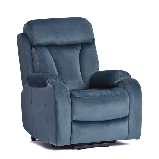 Navy Blue Power Lift Chair Recliner for Elderly with Remote Control, Fabric Reclining Sofa for Living Room
